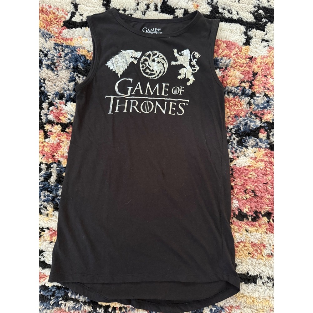 Game of Thrones HBO Black Graphic Muscle Tank Top House Sigils XS Stark Lannistr